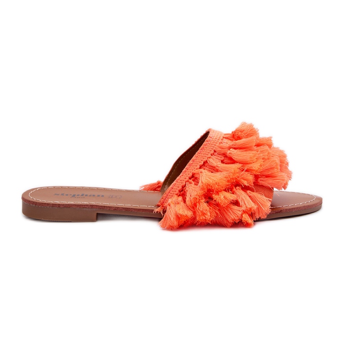 Women's Flat Flip-Flops, Orange Rialle