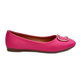 Fuchsia Enicoria Eco Leather Ballet Flats With Decoration pink