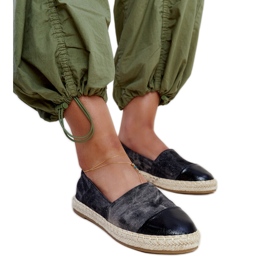 Black shiny Surana espadrilles