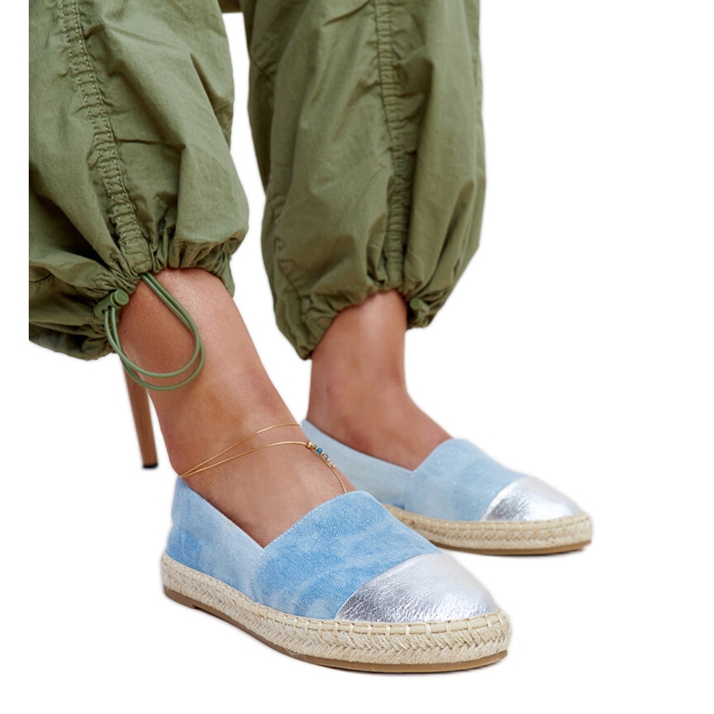 Blue and silver shiny Surana espadrilles