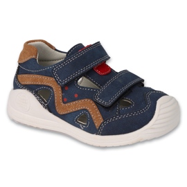 Befado children's sandals with leather insert 170P083 navy blue