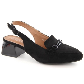 Suede high-heeled sandals M.Daszyński W SAN36A, black Suede high-heeled sandals M.Daszyński W SAN36A, black