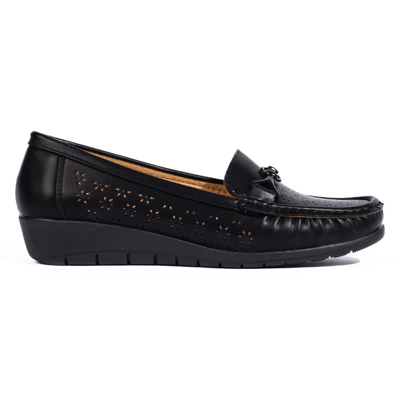 Ladies' black moccasins
