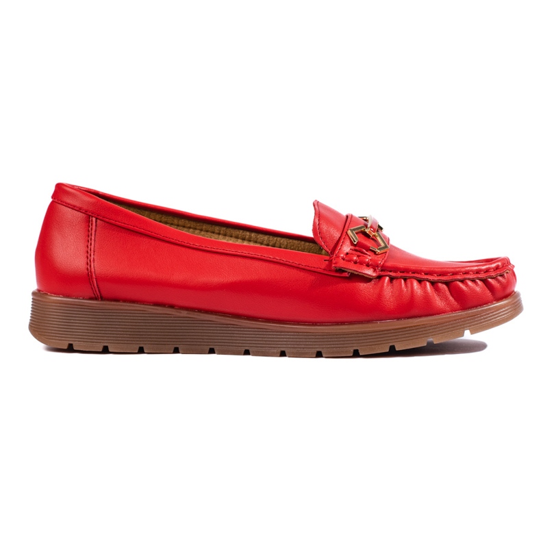 Comfortable women's red moccasins