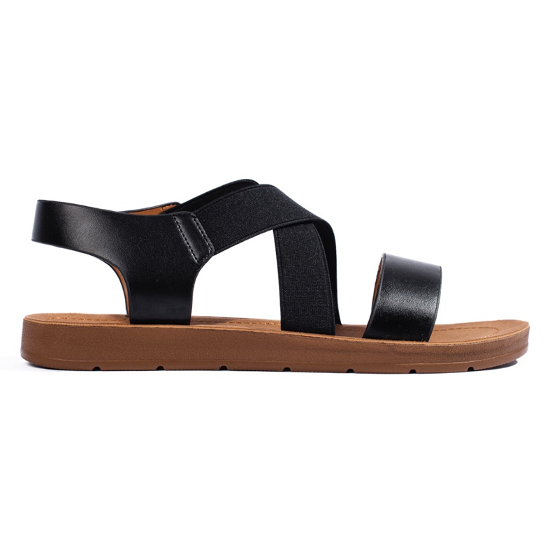 Women's black slip-on sandals