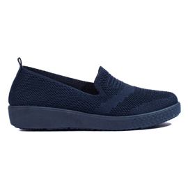 Navy blue slip-on sneakers