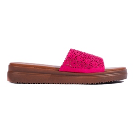Women's fuchsia platform slides pink Women's fuchsia platform slides pink