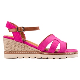 Women's pink wedge sandals