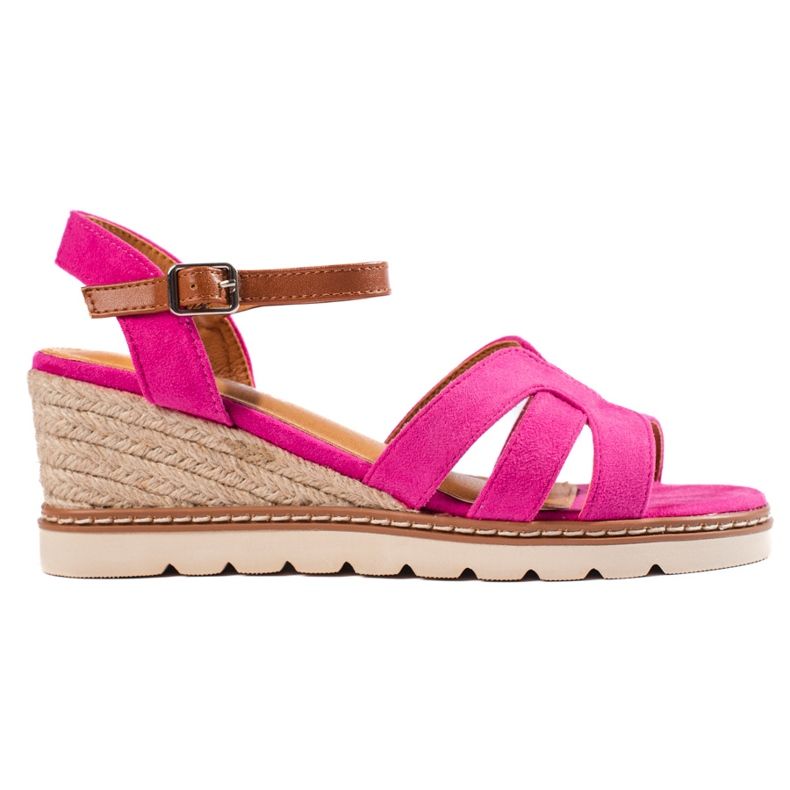 Women's pink wedge sandals
