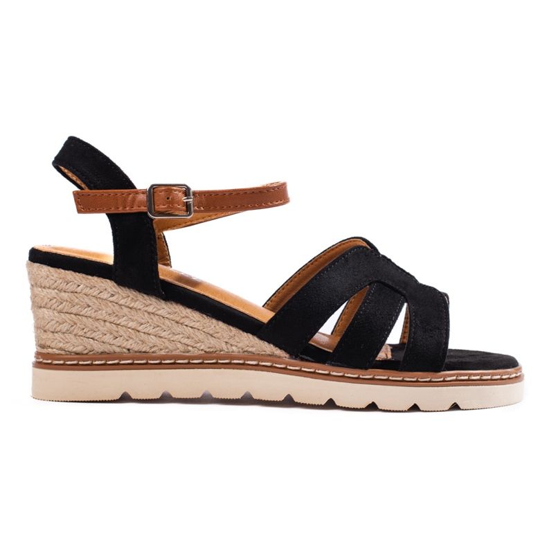 Black women's wedge sandals
