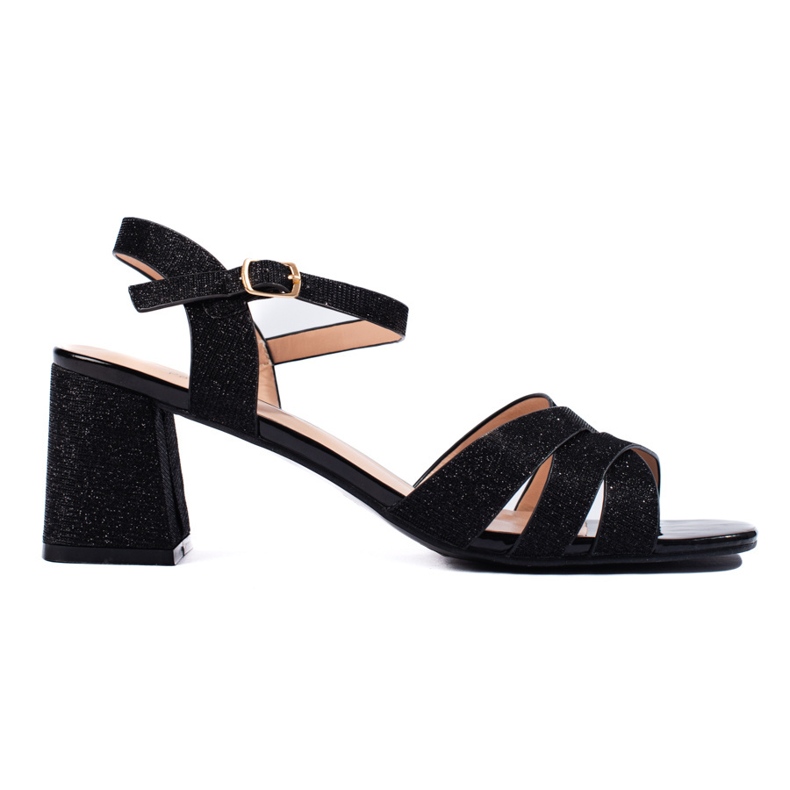 Women's black glitter sandals