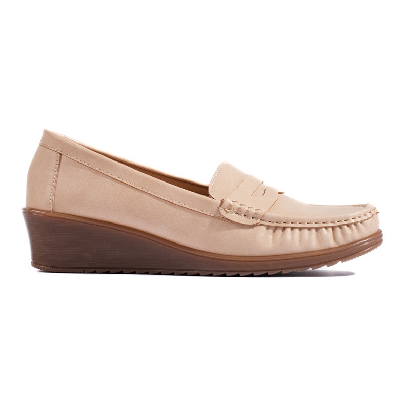 Women's beige moccasins
