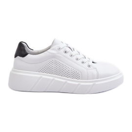 Women's Leather Platform Sneakers White Gatira