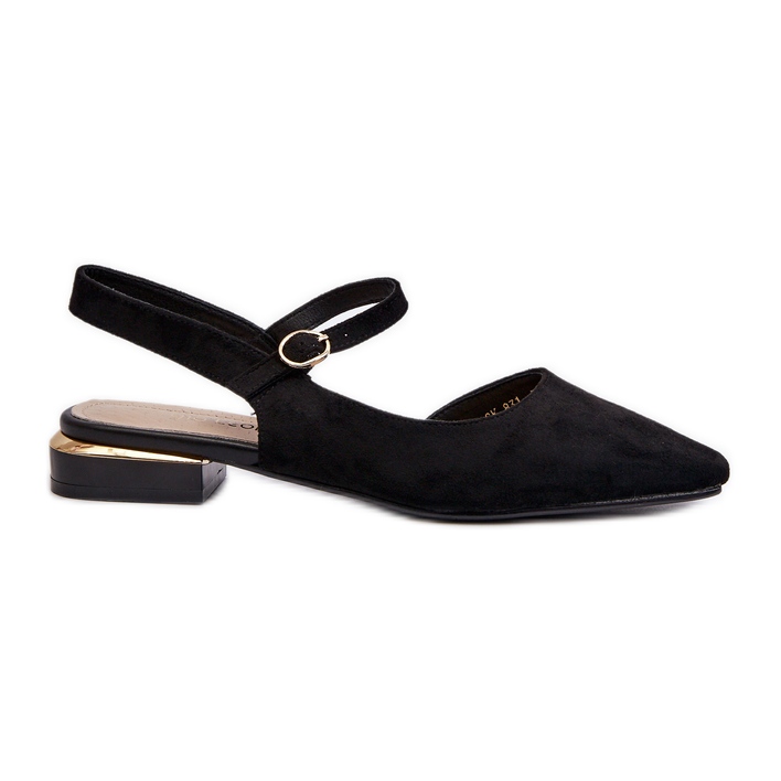 Women's Ballerinas On Low Heels With Open Heels Sergio Leone SK831 Black