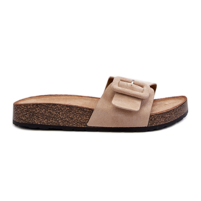 Women's Flip-Flops With a Buckle Eco Suede Beige Laeltia