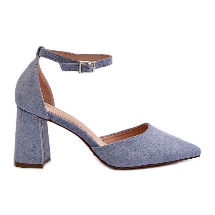 High heel pumps with pointed toes, Eco Suede, Blue Halene