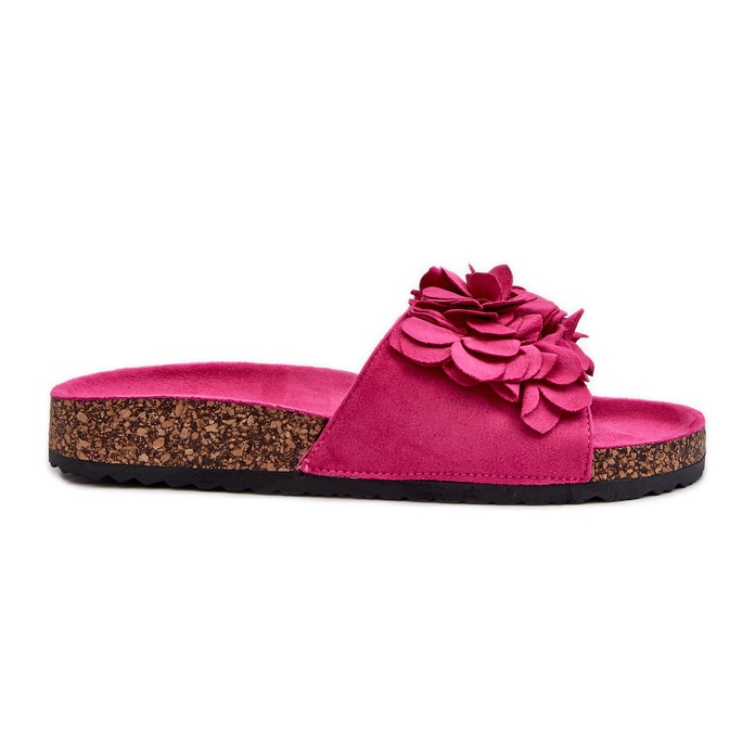 Women's Flip-Flops On a Cork Platform Made of Eco Suede Fuchsia Jaihini pink