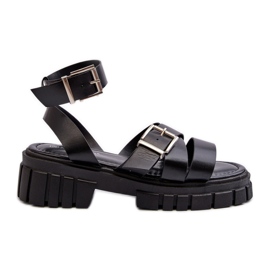 Women's Sandals With Straps Eco Leather Black Eladira Women's Sandals With Straps Eco Leather Black Eladira