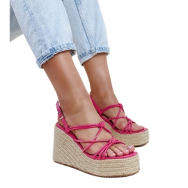 Dark pink Mara wedge sandals