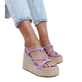 Purple Mara wedge sandals