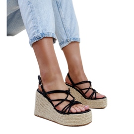Black Mara wedge sandals