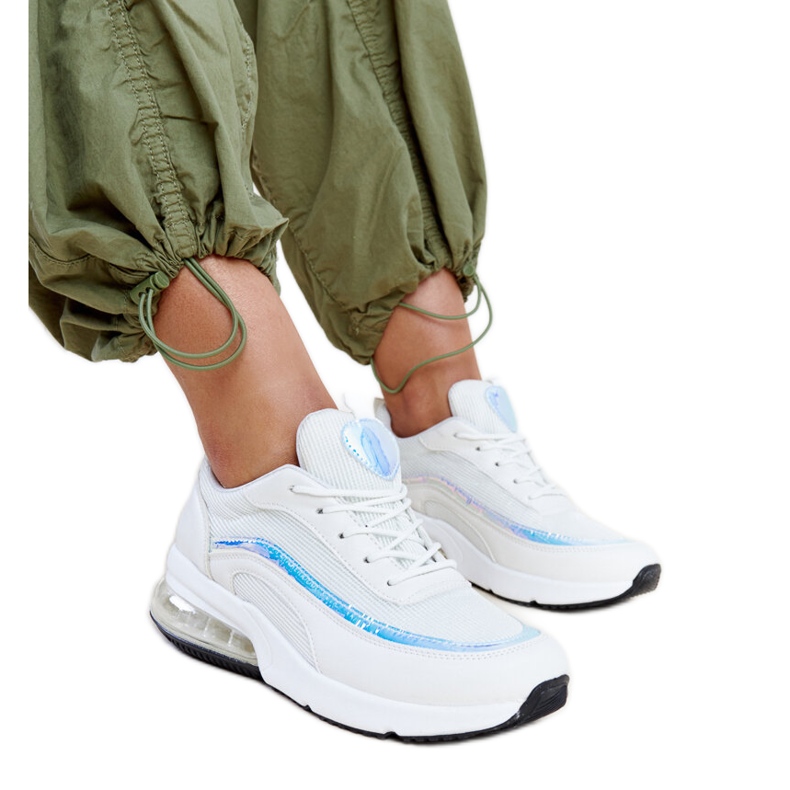 White sneakers with a Jelek hologram