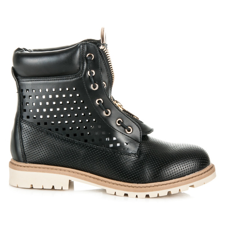 Seastar Openwork trappers with a zipper black