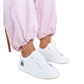 White eco-leather sneakers by Devona White eco-leather sneakers by Devona