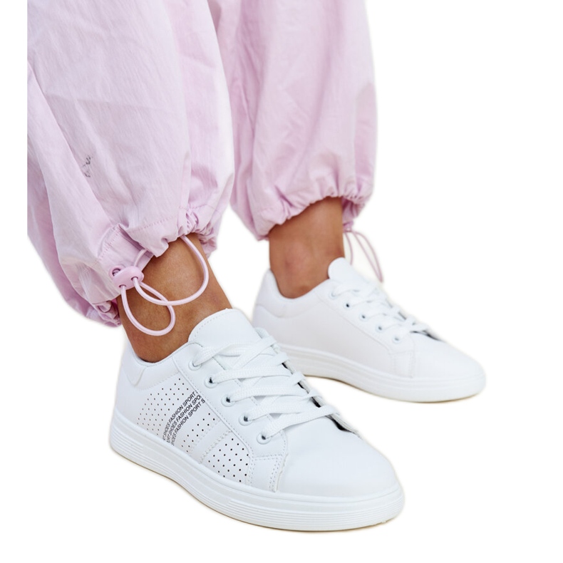 White Berdine eco leather sneakers