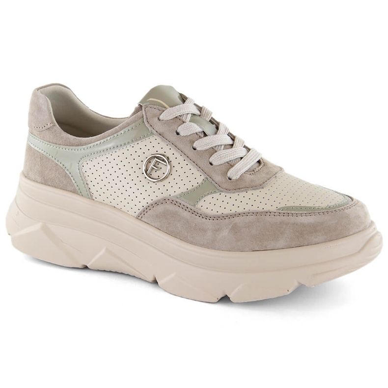 Beige women's leather sports shoes Filippo DP6108/24 BE