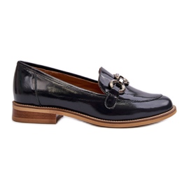 Women's Leather Patent Loafers Laura Messi 2760 Navy Blue Women's Leather Patent Loafers Laura Messi 2760 Navy Blue