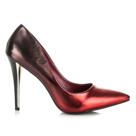 Vinceza Burgundy ombre heels red
