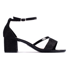 Glitter black high heel sandals Glitter black high heel sandals