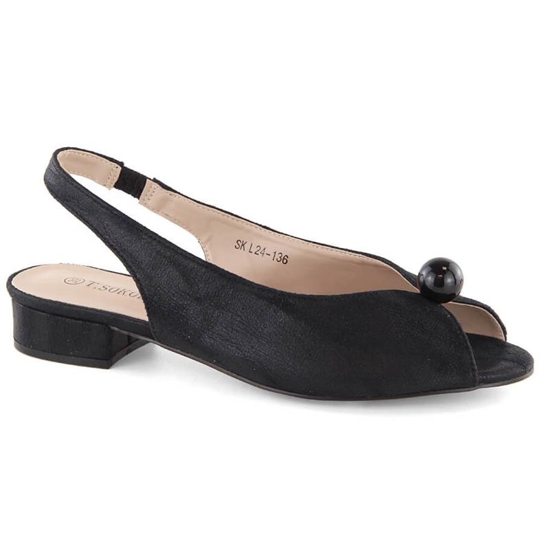 Women's low-heeled sandals, black, T.Sokolski 136