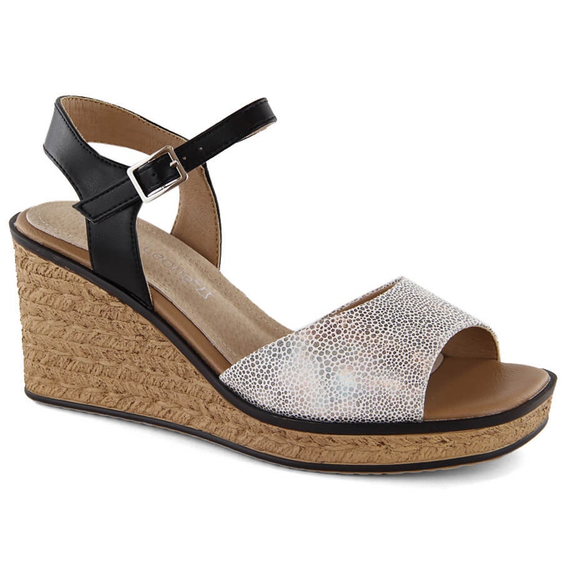 Women's silver wedge sandals Sergio Leone SK229 Women's silver wedge sandals Sergio Leone SK229