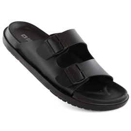 Men's foam flip-flops with buckles, black Big Star NN174597 Men's foam flip-flops with buckles, black Big Star NN174597