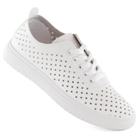 Women's openwork sports shoes, white Sabatina 0819 Women's openwork sports shoes, white Sabatina 0819