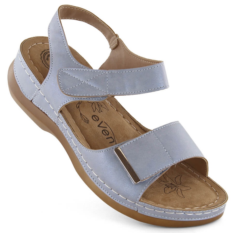 Women's comfortable sandals with Velcro, blue eVento 0146
