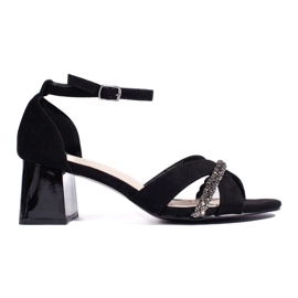 Goodin Women's black suede sandals