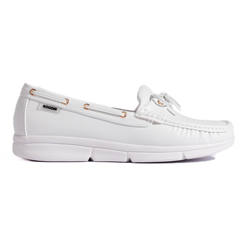 Goodin Comfortable white women's moccasins