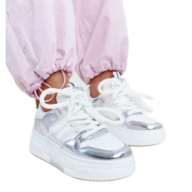 White and silver high platform Lengyel sneakers White and silver high platform Lengyel sneakers