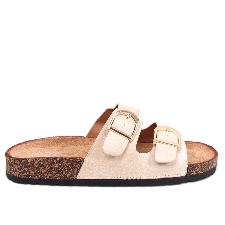 Scholki Byrd Beige cork slippers