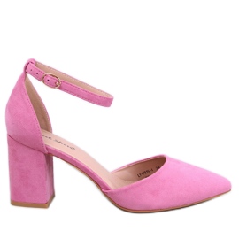 Pozzi Fushia high-heeled pumps with ankle fastening pink