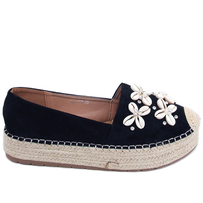 Elif Black espadrilles with shells
