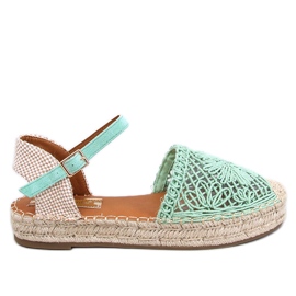 Premat Green openwork espadrille sandals