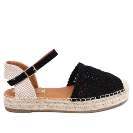 Premat Black openwork espadrille sandals