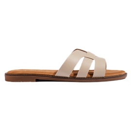 Classic women's beige flip-flops