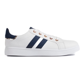 Women's white lace-up sneakers