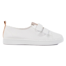 Women's white sneakers with Velcro