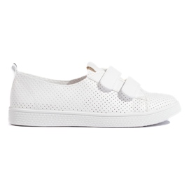 Women's white sneakers with Velcro